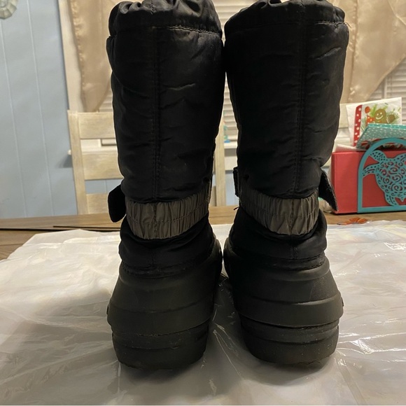 Sorel boots nylon waterproof Black w/gray trim SZ 6 Worn 1X - Picture 5 of 15